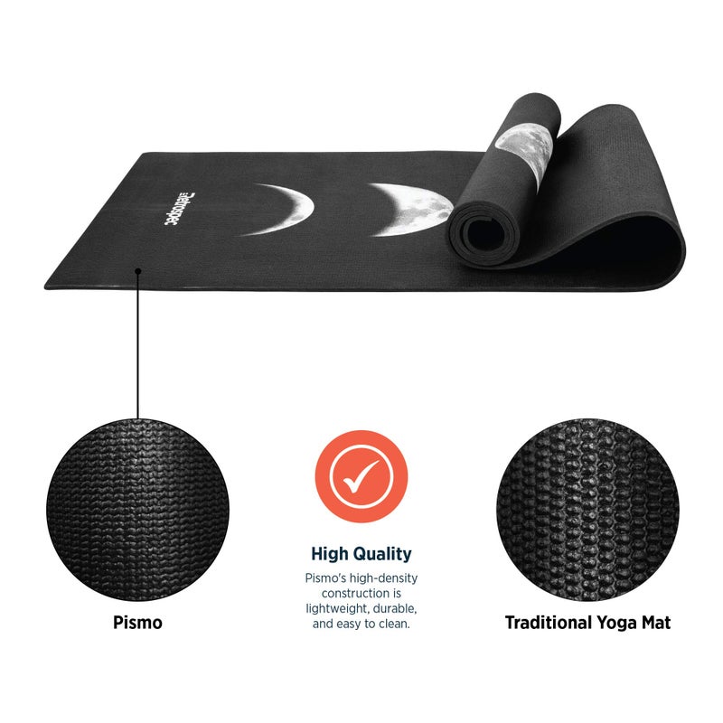 Retrospec Pismo Yoga Mat w/Nylon Strap for Men & Women - Non Slip Excercise Mat for Yoga, Pilates, Stretching, Floor & Fitness Workouts, Moonlight - Image 2